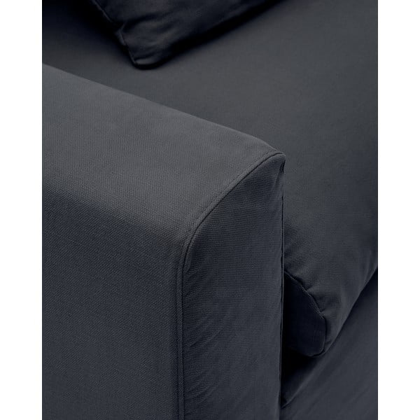Iš lino sofa antracito spalvos 340 cm Nora – Kave Home-image-3