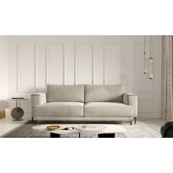 Smėlio spalvos iš velveto sulankstoma/su sandėliavimo vieta sofa 260 cm Dalia – ELTAP-image-1