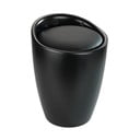 Juoda vonios kambario taburetė su nuimamu skalbinių krepšeliu Wenko Candy