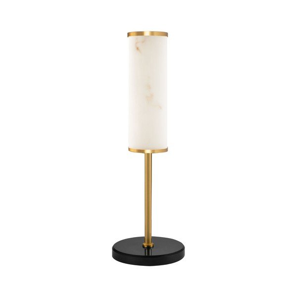Baltos spalvos/žalvario spalvos stalinis šviestuvas LED su marmuro dekoru (aukštis 49 cm) Nolia – Nova Luce