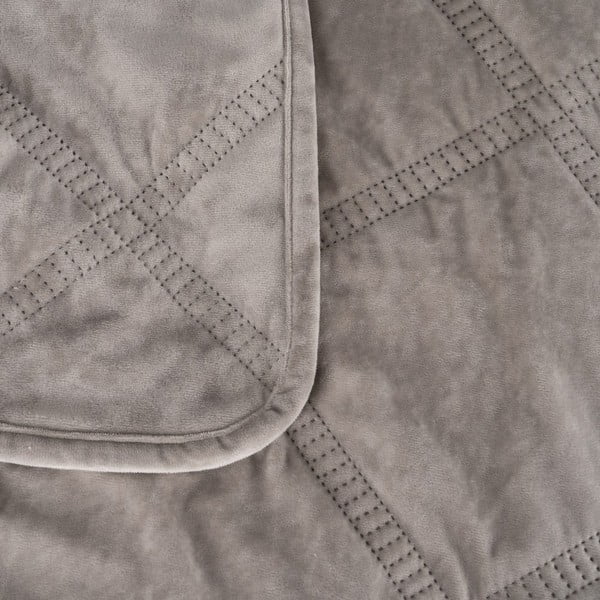 Pilkos spalvos iš velveto dygsniuota lovatiesė 180x260 cm – Ixia-image-1