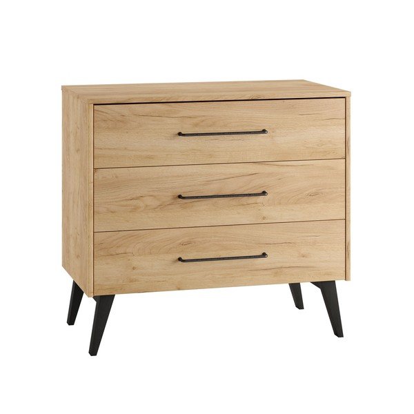 Žema vaikiška šoninė spintelė natūralios spalvos iš bukmedžio 100x92 cm Retro – Pinio-image-2