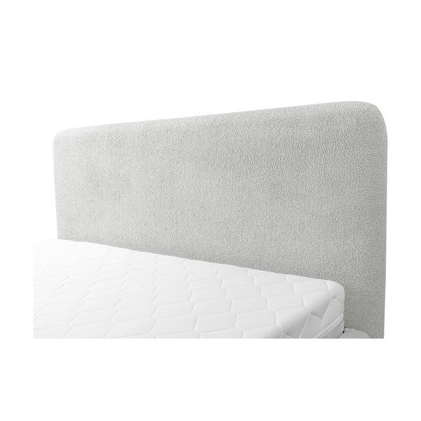 Šviesiai pilkos spalvos dvigulė lova audiniu dengta su sandėliavimo vieta su lovos grotelėmis 140x200 cm Makapu – Makamii-image-4