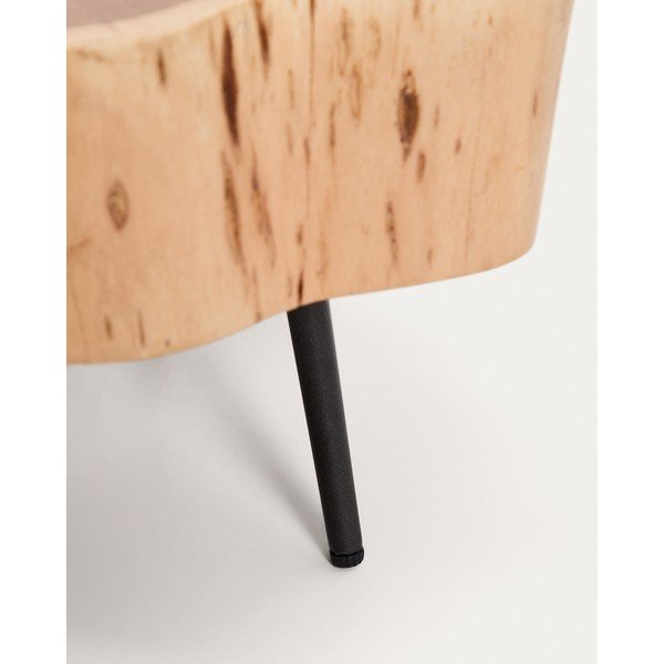 Natūralios spalvos apvalios formos kavos staliukas su akacijos stalviršiu 49x47 cm Tanive – Kave Home-image-3