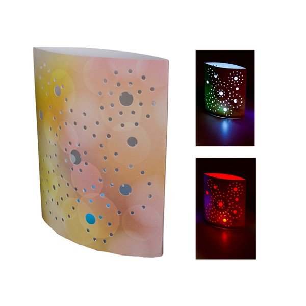 Stalinis šviestuvas oranžinės spalvos (aukštis 17 cm) Floral – Hilight-image-1