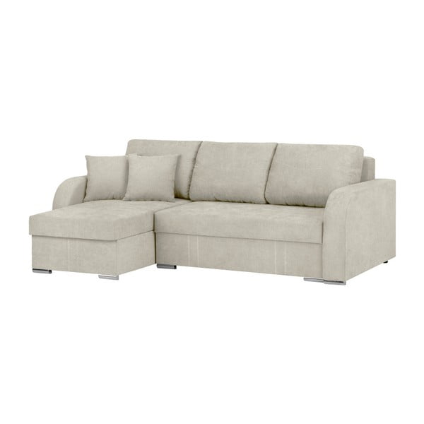 Smėlio spalvos kampinė sofa-lova su dėže "Melart Louise", kairysis kampas-image-3