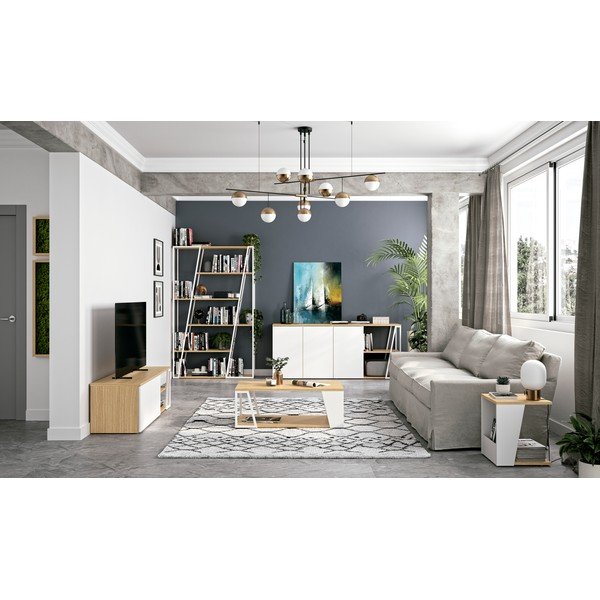 Žurnalinis staliukas su ąžuoliniu stalviršiu 40x40 cm Albi - TemaHome-image-3