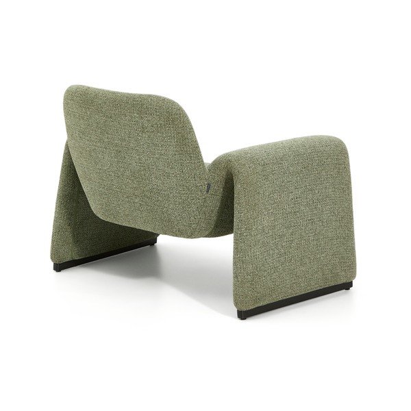 Žalios spalvos krėslas iš šenilinio audinio Melvia – Kave Home-image-4