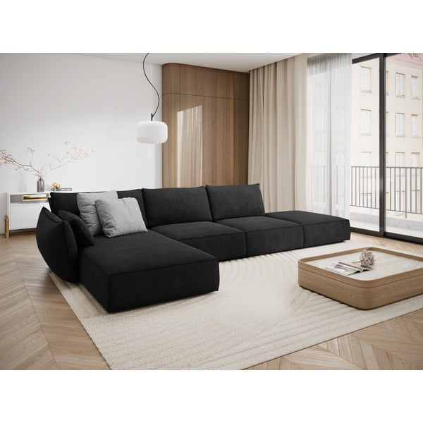 Tamsiai pilka kampinė sofa (kairysis kampas) Vanda - Mazzini Sofas-image-1