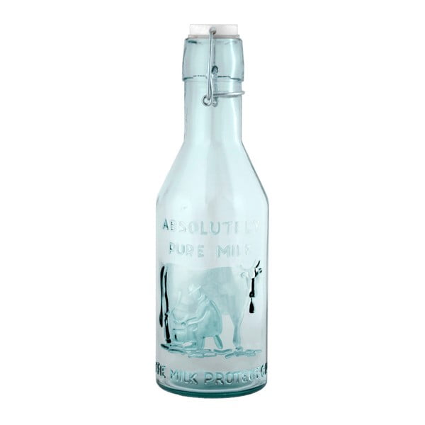 "Ego Dekor" autentiškas perdirbto stiklo pieno butelis, 1 litras