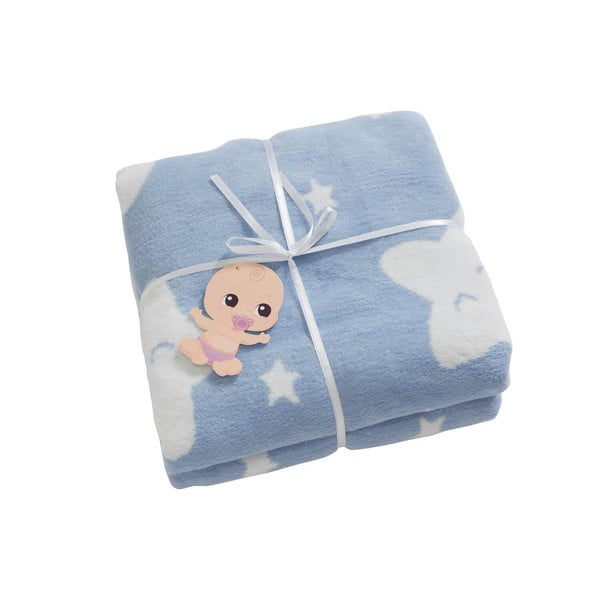Mėlyna kūdikių antklodė 120x100 cm Star - Minimalist Cushion Covers