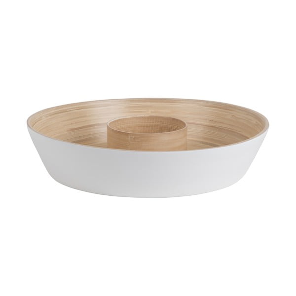 Iš bambuko  serviravimo dubuo baltos spalvos ø 30 cm Puro – PT LIVING