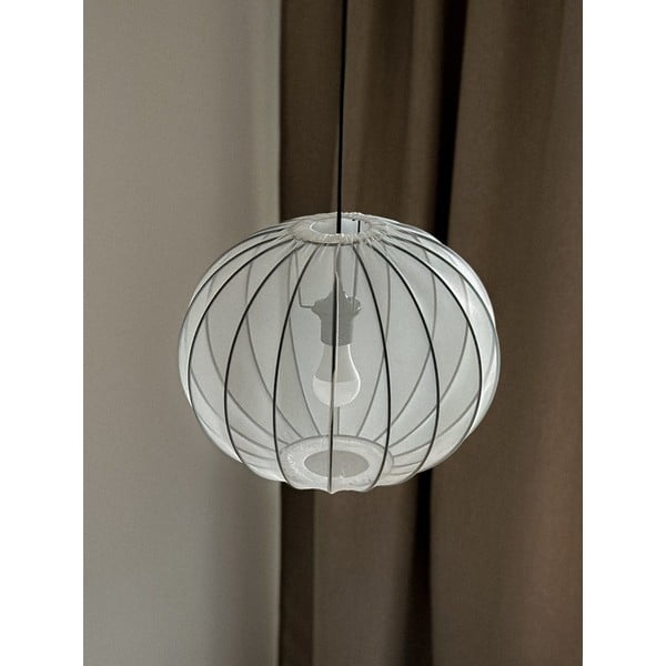 Baltos spalvos kabantis šviestuvas ø 52 cm su tekstiliniu gaubtu Mellow – Candellux Lighting-image-3