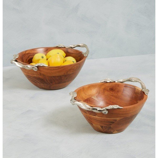 Natūralios spalvos iš medienos dubuo Vine – Premier Housewares-image-1