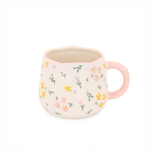 Kreminės spalvos iš akmens masės puodelis 375 ml Ditsy – Sass & Belle