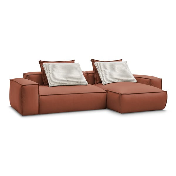 Iš dirbtinės odos kampinė sofa tamsiai rudos spalvos (kintama) Boheme – Bobochic Paris-image-3