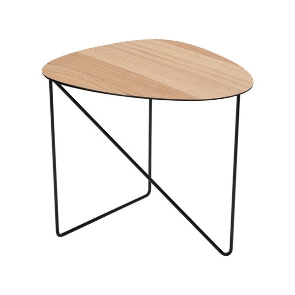 Natūralios spalvos iš metalo kavos staliukas 44x50 cm Curve L Wood – LIND DNA