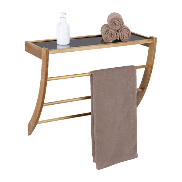 Sieninis tamsios natūralios spalvos iš medienos rankšluosčio laikiklis Fondi – Wenko