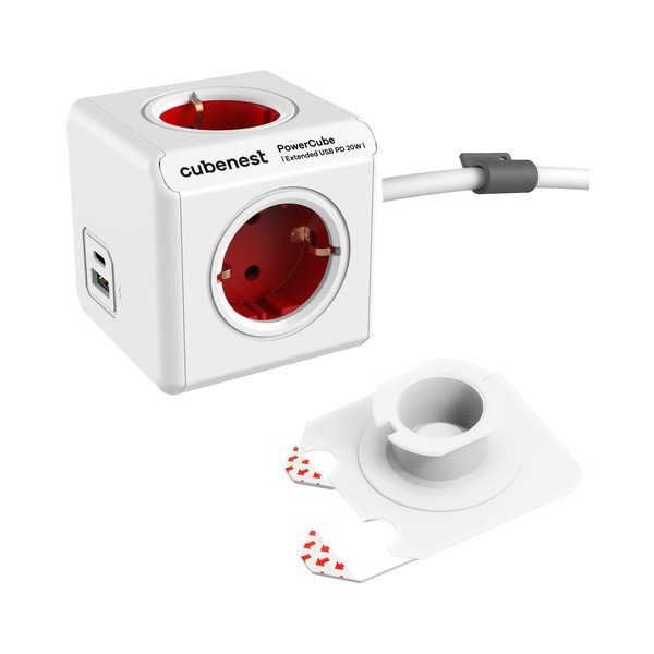 Kištukinis lizdas 13 cm PowerCube Extended USB Schuko – Cubenest-image-1