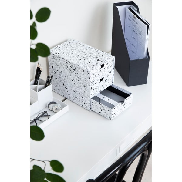 Juodai baltos spalvos daiktadėžė su 3 stalčiais Bigso Box of Sweden Ingrid-image-1