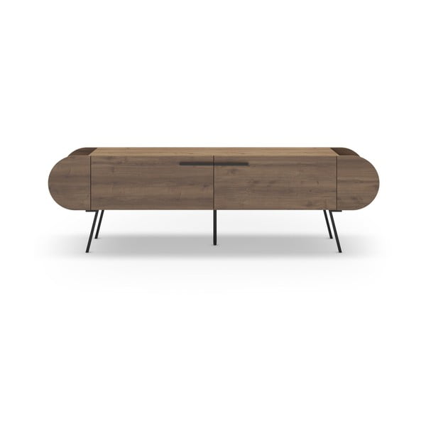 TV spintelė natūralios spalvos iš riešutmedžio 195x57 cm Saluso – Marckeric