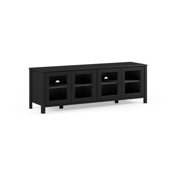 Juodos spalvos iš pušies masyvo TV spintelė 150x50x40 cm Alessandra – Marckeric