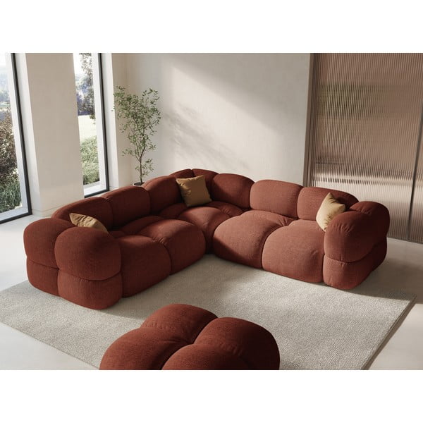 Raudonos plytų spalvos kampinė sofa Loretto – Cosmopolitan Design-image-1