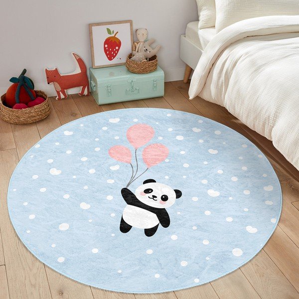 Vaikiškas kilimas šviesiai mėlynos spalvos ø 80 cm Comfort – Mila Home-image-4