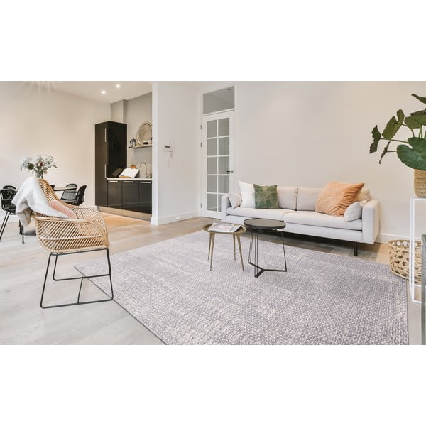 Kilimas iš vilnos šviesiai pilkos spalvos 133x180 cm Eden – Agnella-image-1