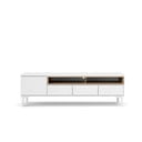 Baltos spalvos TV spintelė 156x48x48 cm Roomers – Tvilum