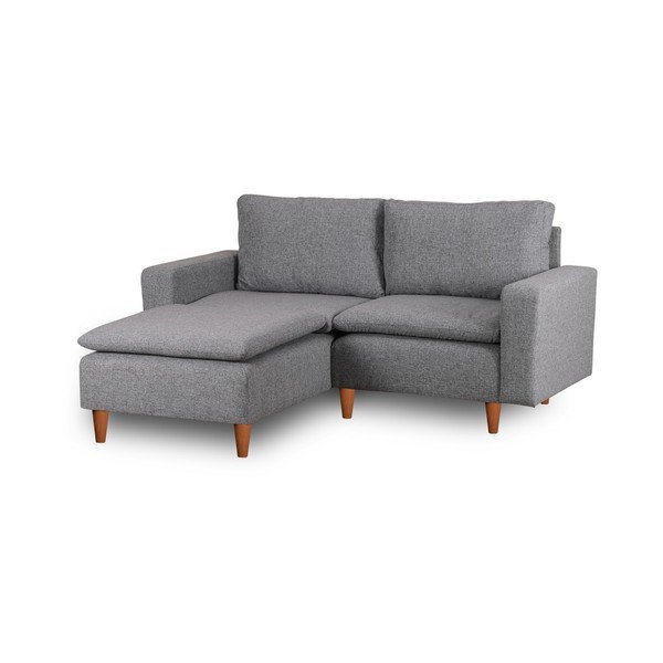 Kampinė sofa šviesiai pilkos spalvos (su kairiuoju kampu) Lungo – Balcab Home-image-3