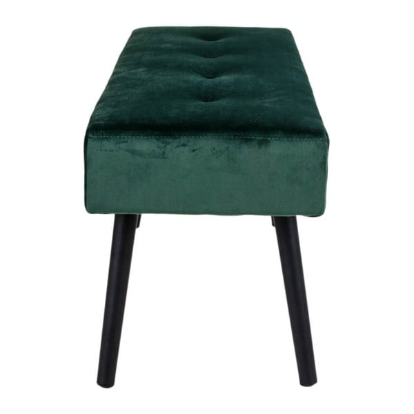 Tamsiai žalias minkštas suoliukas su aksomo užvalkalu House Nordic Skiby, 100 x 35 cm-image-1