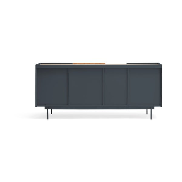 Žema šoninė spintelė antracito spalvos/natūralios spalvos iš ąžuolo 180x78 cm Otto – Teulat-image-4