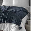 Lovatiesė antracito spalvos iš mikropliušo dvigulei lovai 200x220 cm Puffy – Mijolnir