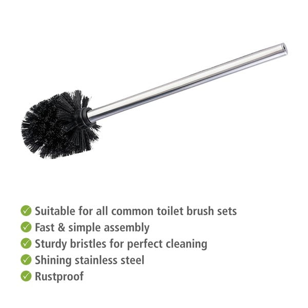 Blizgios sidabrinės spalvos iš nerūdijančio plieno atsarginiai šepečiai tualeto šepečiai 4 vnt. Ø8cm – Wenko-image-2