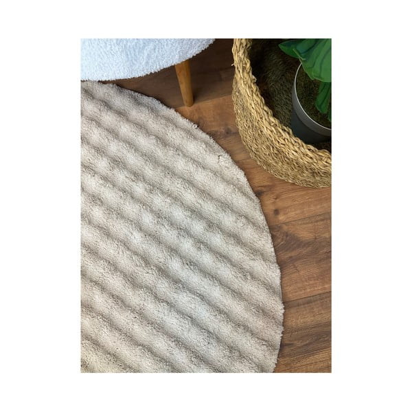 Skalbiamas apvalios formos kilimas smėlio spalvos ø 120 cm Bubbly – Oyo Concept-image-4
