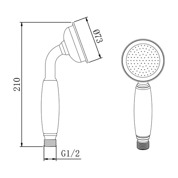 Iš žalvario dušo galvutė blizgios sidabrinės spalvos ø 7 cm Epoca – Sapho-image-2