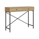 Konsolinis staliukas natūralios spalvos su ąžuolo dekoro stalviršiu 35x110 cm Titan – Marckeric