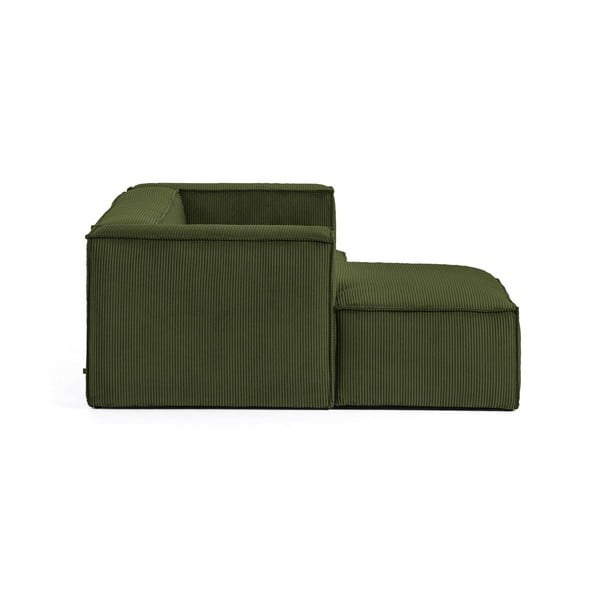 Kampinė sofa žalios spalvos iš kordinio velveto (su kairiuoju kampu) Blok – Kave Home-image-2