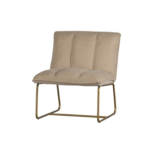 Smėlio spalvos krėslas su auksiniu dizainu WOOOD Fie