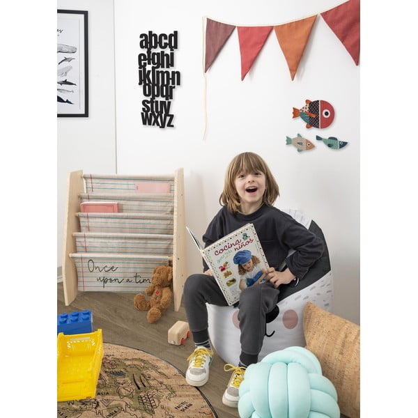 Smėlio spalvos medžiaginė vaikiška knygų spinta 60x70 cm Once Upon a Time - Folkifreckles-image-1