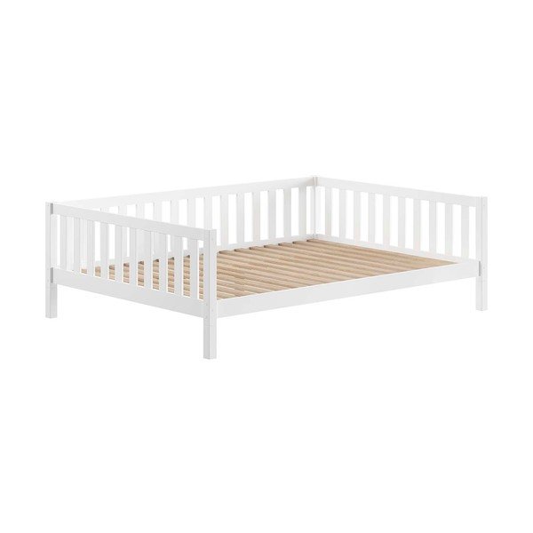 Baltos spalvos ištraukiama iš pušies masyvo vaikiška lova su sandėliavimo vieta su lovos grotelėmis 140x200 cm Dallas – Vipack-image-3