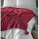 Lovatiesė raudonos spalvos iš mikropliušo viengulei lovai 160x200 cm Puffy – Mijolnir
