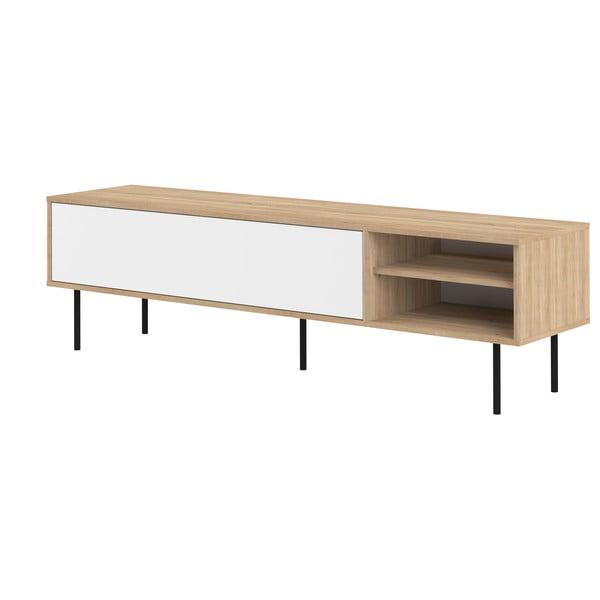 TV spintelė baltos spalvos/natūralios spalvos iš ąžuolo 165x40 cm Ampère – TemaHome-image-2