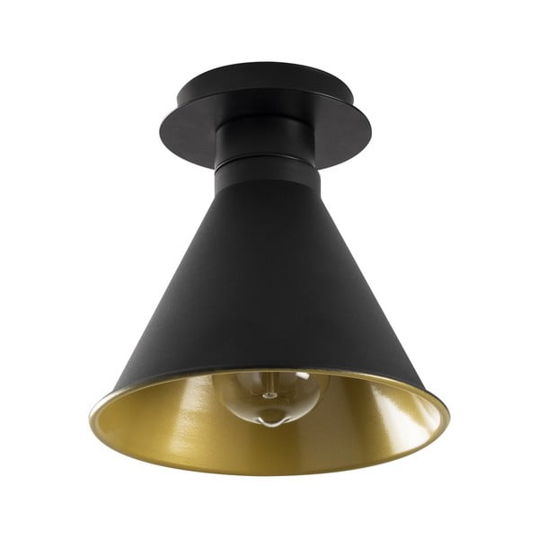 Juodos spalvos/auksinės spalvos lubinis šviestuvas ø 20 cm su metaliniu gaubtu Tramino – Opviq lights-image-2