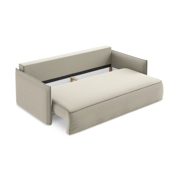 Smėlio spalvos iš velveto sulankstoma/su sandėliavimo vieta sofa 225 cm Hula – Makamii-image-3