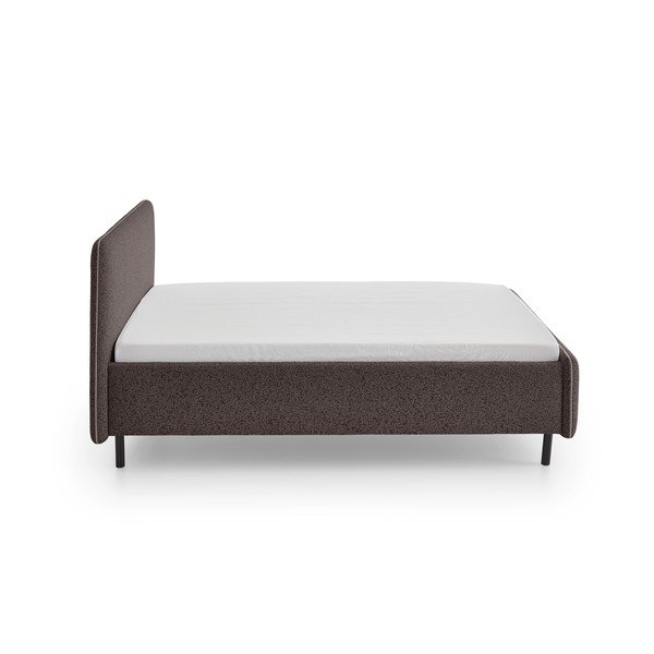 Antracito spalvos dvigulė lova audiniu dengta su sandėliavimo vieta su lovos grotelėmis 160x200 cm Primo – Meise Möbel-image-4
