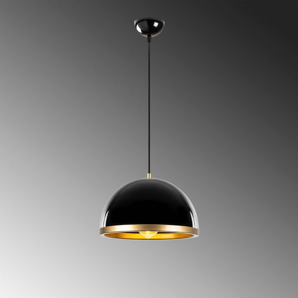 Kabantis šviestuvas juodos spalvos/auksinės spalvos ø 30 cm su metaliniu gaubtu Ferenci – Opviq lights-image-4
