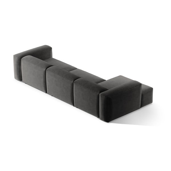 Tamsiai pilkos spalvos kampinė sofa (su kairiuoju kampu/su gultu) Bergamo – Cosmopolitan Design-image-4