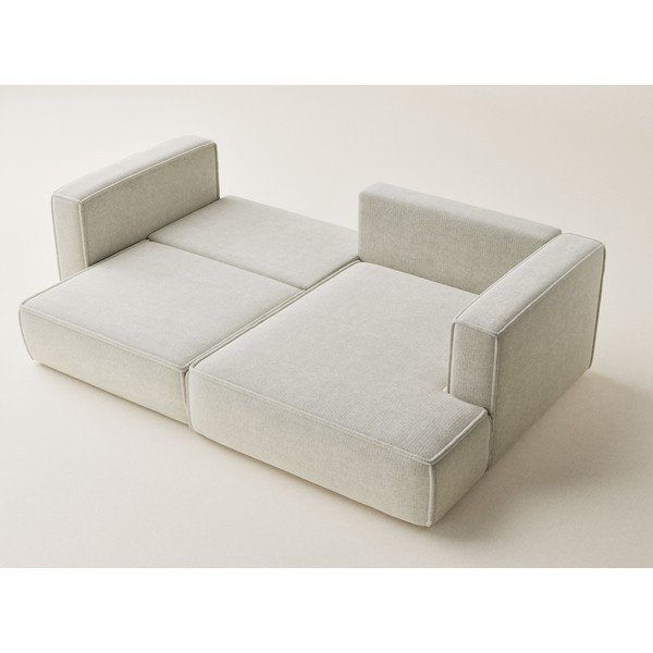 Kreminės spalvos sulankstoma/su sandėliavimo vieta kampinė sofa iš šenilinio audinio (su dešiniuoju kampu/su gultu) Velto – Maison de Rêve-image-3